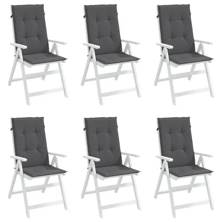  Perne scaun cu spătar înalt, 6 buc. antracit 120x50x3 cm textil