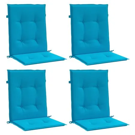  Perne cu spătar mic, 4 buc. albastru 100x50x3 cm textil oxford