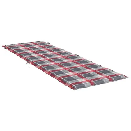  Pernă de șezlong, roșu carouri, 186x58x4 cm, textil oxford