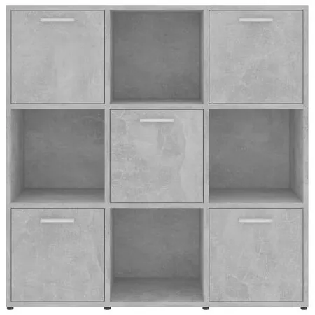 Bibliotecă, gri beton, 90 x 30 x 90 cm, lemn prelucrat