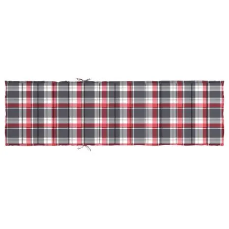  Pernă de șezlong, roșu carouri, 200x60x3 cm, textil oxford