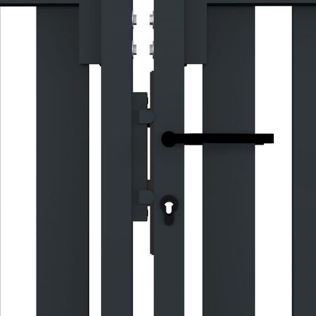  Poartă de gard dublă, antracit, 306 x 150 cm, oțel