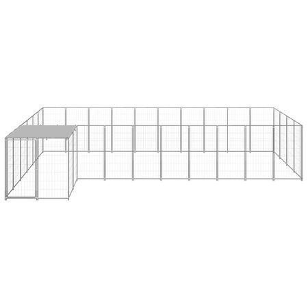  Padoc pentru câini, argintiu, 13,31 m², oțel  