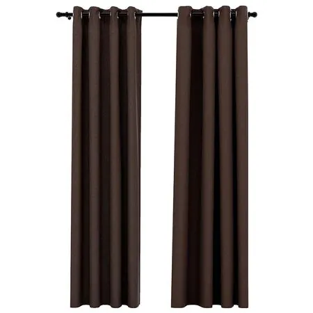  Perdele opace aspect pânză ocheți 2 buc. gri taupe 140x225 cm