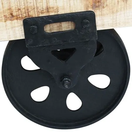  Masă de cafea cu roți din lemn de mango brut