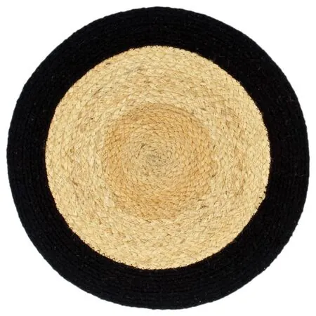  Naproane, 4 buc., natural și negru, 38 cm, iută și bumbac