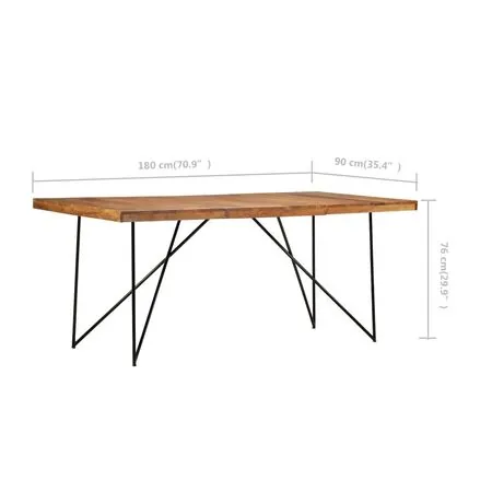  Masă de bucătărie, 180 x 90 x 76 cm, lemn masiv de acacia