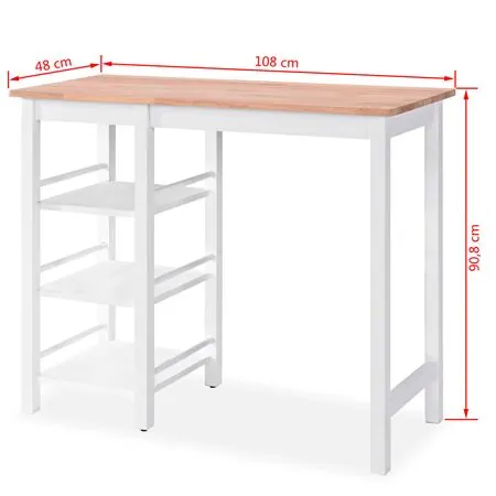  Set mobilier de bar, 3 piese, alb, MDF