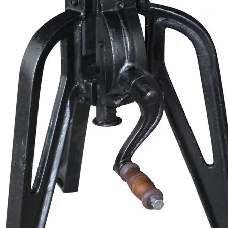  Masă laterală din lemn masiv reciclat, cadru fier, 60x(42-63)cm