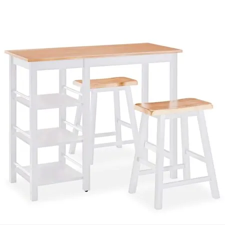  Set mobilier de bar, 3 piese, alb, MDF