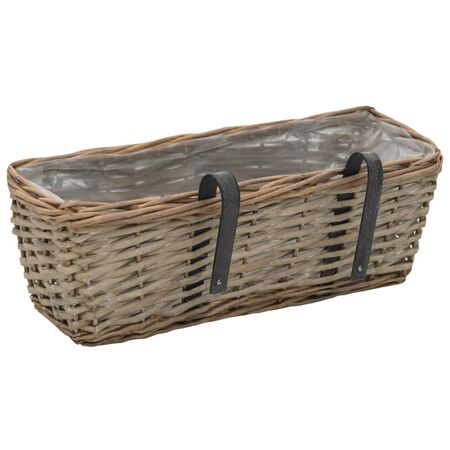  Jardinieră de balcon, 2 buc., 40 cm, răchită căptușeală PE