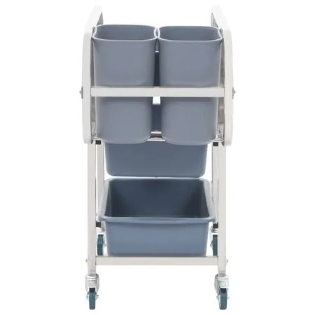  Cărucior de bucătărie cu recipiente din plastic, 82x43,5x93 cm