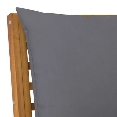  Set mobilier de grădină, 3 piese, perne gri închis, lemn acacia