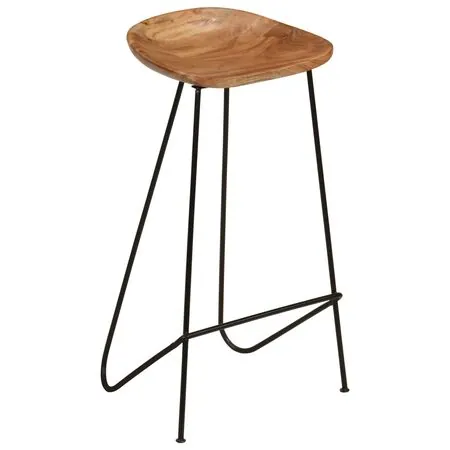  Scaune de bar, 2 buc., lemn masiv de acacia