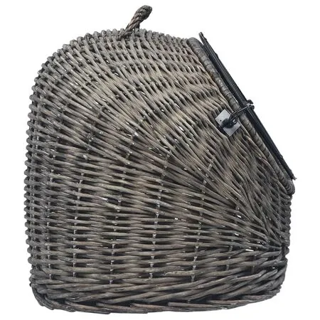  Coș transport pentru pisici, gri, 60x45x45 cm, răchită naturală
