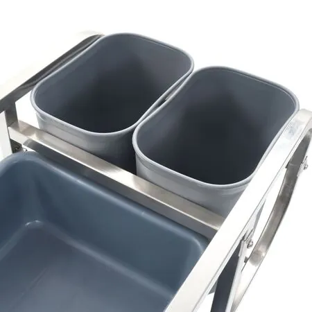  Cărucior de bucătărie cu recipiente din plastic, 82x43,5x93 cm