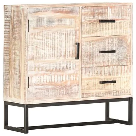  Servantă, alb, 73 x 30 x 75 cm, lemn masiv de acacia