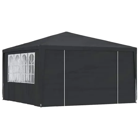 Cort petrecere profesional pereți laterali antracit 4x4m 90g/m²