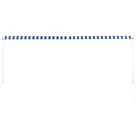  Copertină retractabilă, albastru și alb, 350 x 150 cm