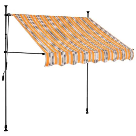  Copertină retractabilă manual cu LED, galben & albastru, 150 cm