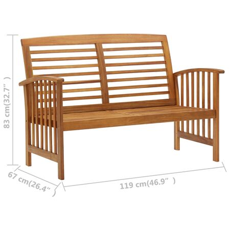  Set mobilier de grădină, 3 piese, lemn masiv de acacia