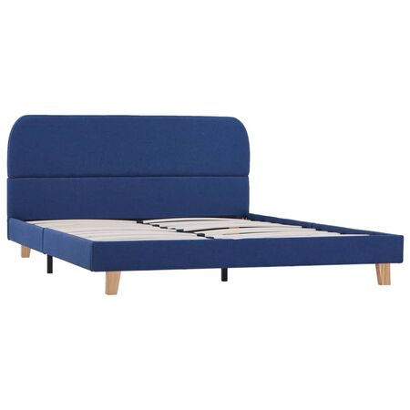  Cadru de pat, albastru, 140 x 200 cm, material textil