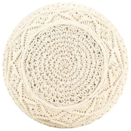  Taburet puf macrame lucrat manual, 45 x 30 cm, bumbac