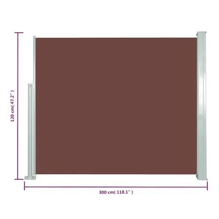  Copertină laterală retractabilă, maro, 120x300 cm  