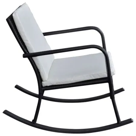  Scaun balansoar de exterior, negru, poliratan