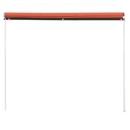 Copertină retractabilă, portocaliu și maro, 150 x 150 cm