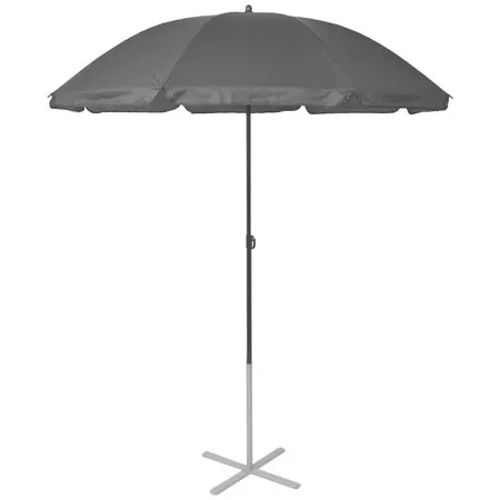  Șezlonguri de plajă cu umbrelă, negru, aluminiu 