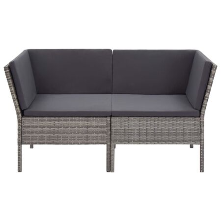  Set mobilier de grădină cu perne, 8 piese, gri, poliratan