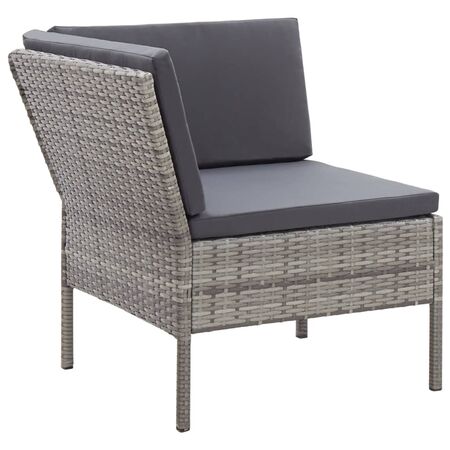  Set mobilier de grădină cu perne, 8 piese, gri, poliratan