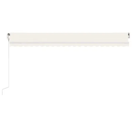  Copertină automată cu senzor vânt & LED, crem, 500x350 cm