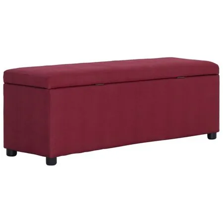  Banchetă cu zonă de depozitare, roșu vin, 116cm, poliester