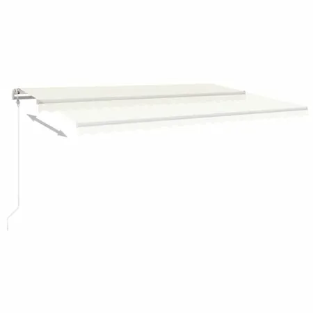  Copertină automată cu senzor vânt & LED, crem, 500x350 cm