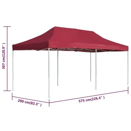  Cort de petrecere pliabil profesional, roșu vin, 6x3m, aluminiu