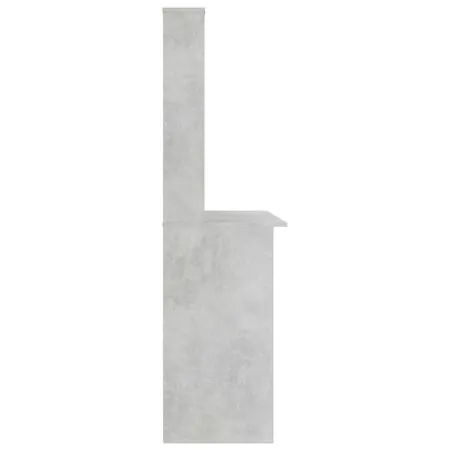  Birou cu rafturi, gri beton, 110x45x157 cm, PAL