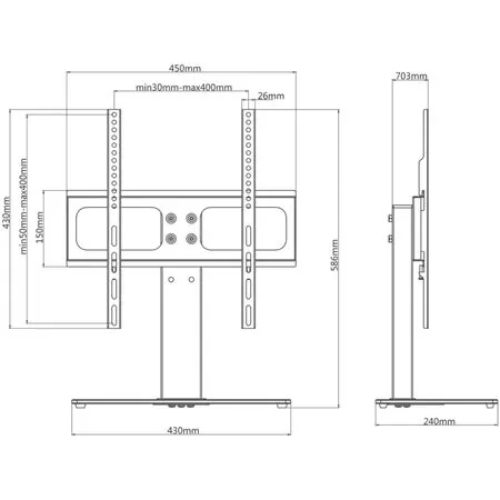  Suport TV piedestal, ecran 26-42 inchi Max VESA 400x400 mm 30kg