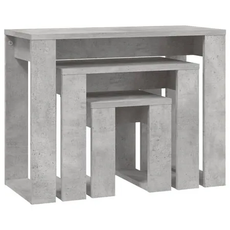  Mese suprapuse, 3 buc., gri beton, lemn compozit