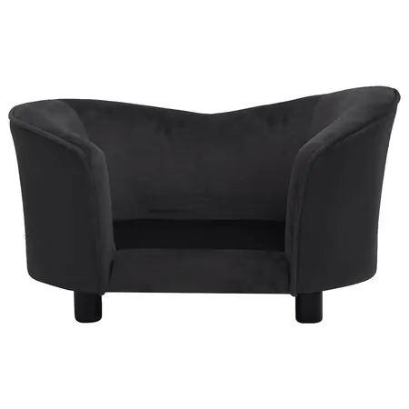  Canapea pentru câini negru 69x49x40 cm, pluș/piele ecologică