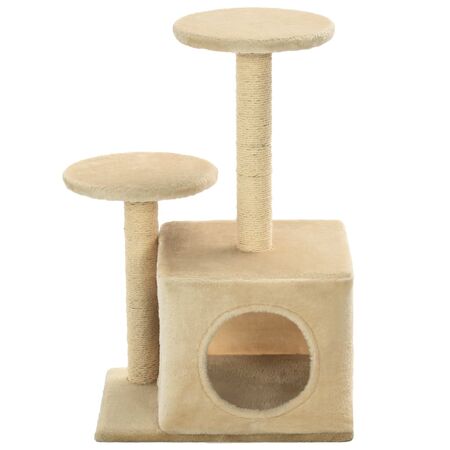  Ansamblu pisici cu stâlpi din funie de sisal, 60 cm, bej