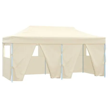  Cort de petrecere pliabil cu 4 pereți, crem, 3 x 6 m, oțel