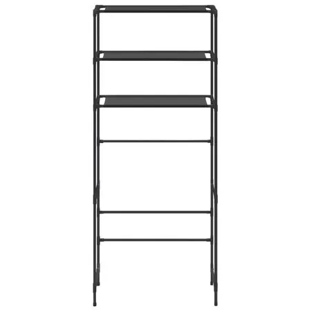  Etajeră peste mașina de spălat cu 3 polițe negru 69x28x169 cm