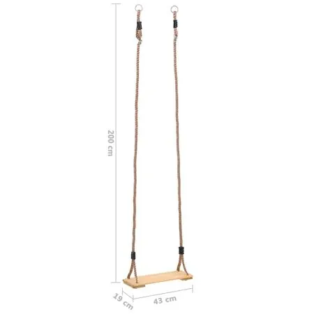  Leagăn de scândură, 200 cm, lemn masiv de pin