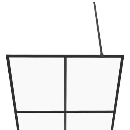  Paravan de duș walk-in negru 90x195 cm sticlă ESG transparentă