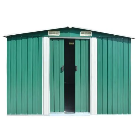  Șopron de grădină, 257x392x181 cm, verde, metal