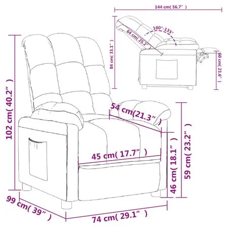  Fotoliu rabatabil, crem, material textil