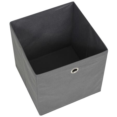  Cutii de depozitare, 4 buc, material nețesut, 32x32x32 cm, Gri