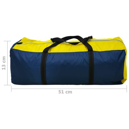  Cort de camping, 4 persoane, bleumarin/galben